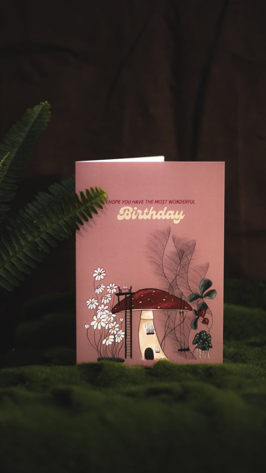 Birthday Card - Toadstool home