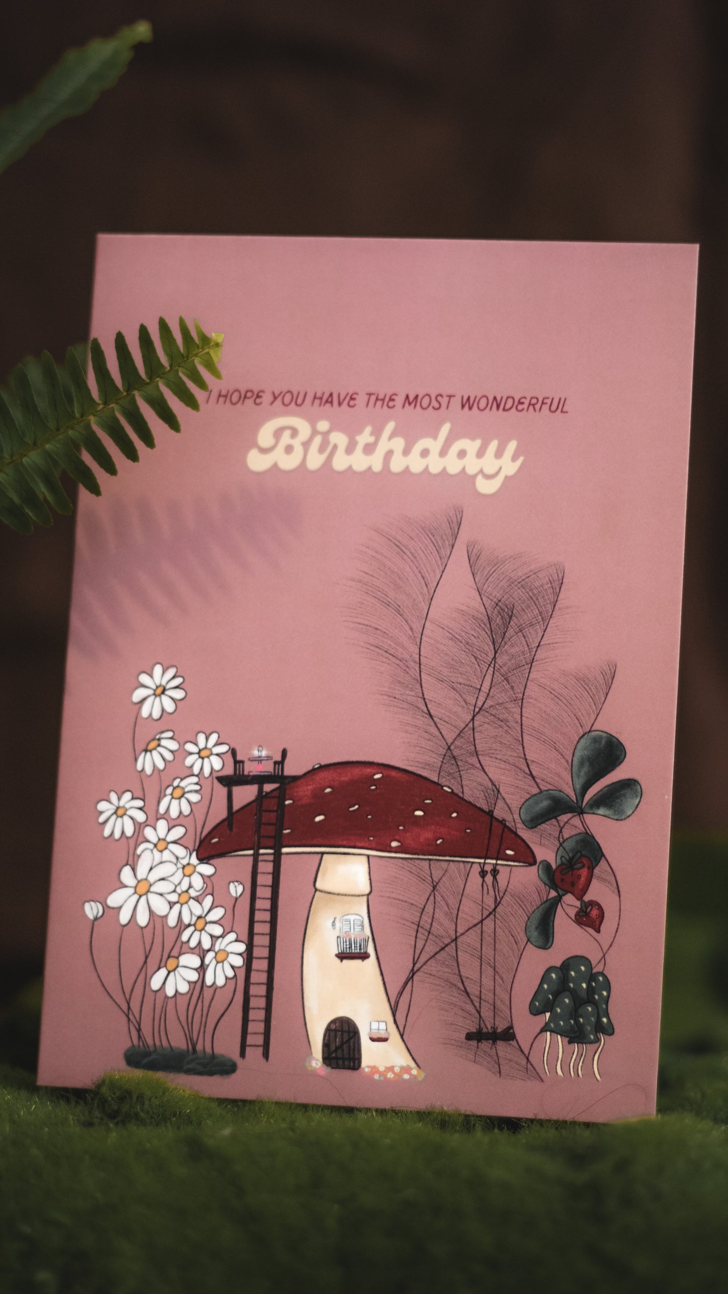Birthday Card - Toadstool home