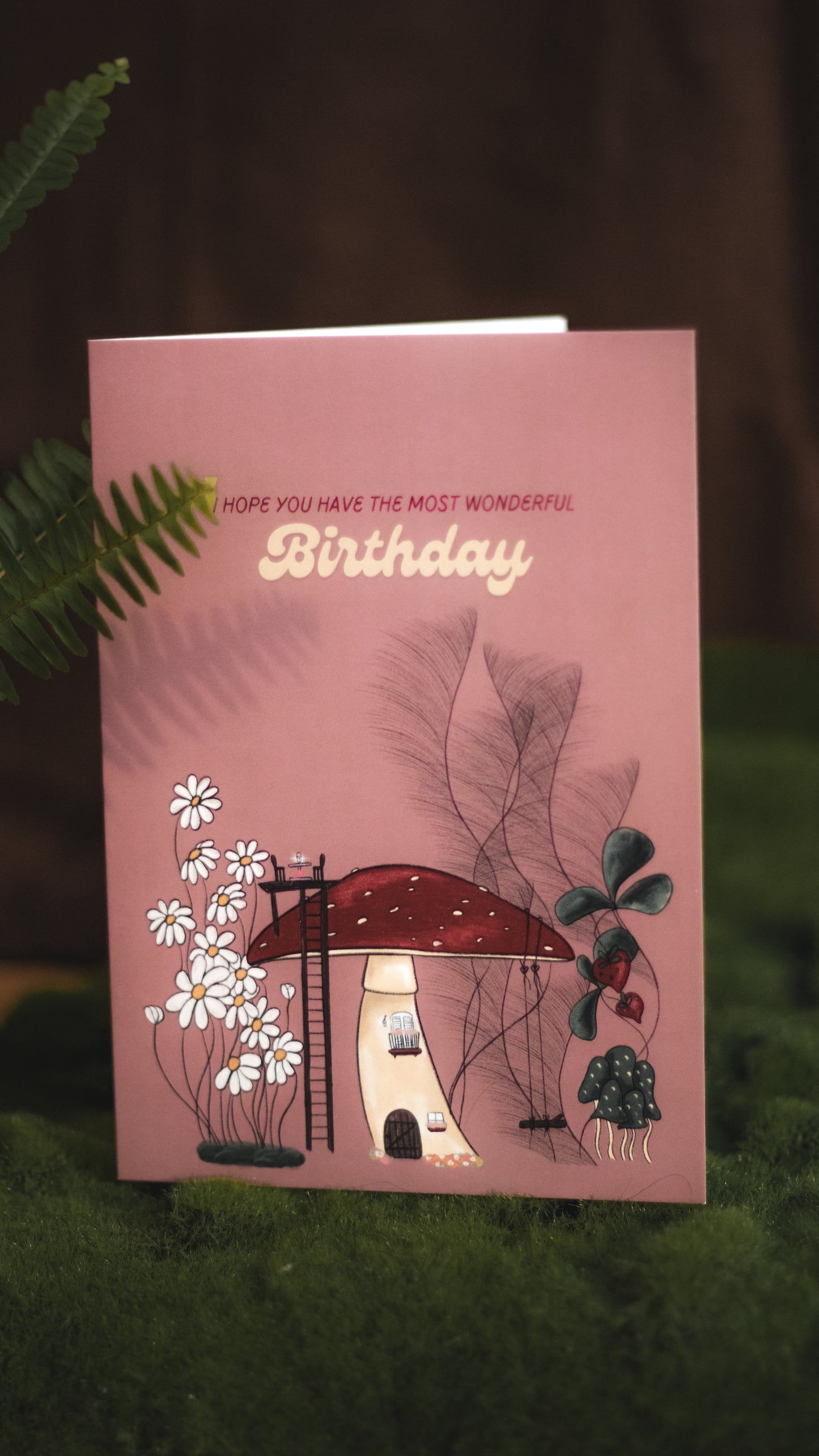 Birthday Card - Toadstool home