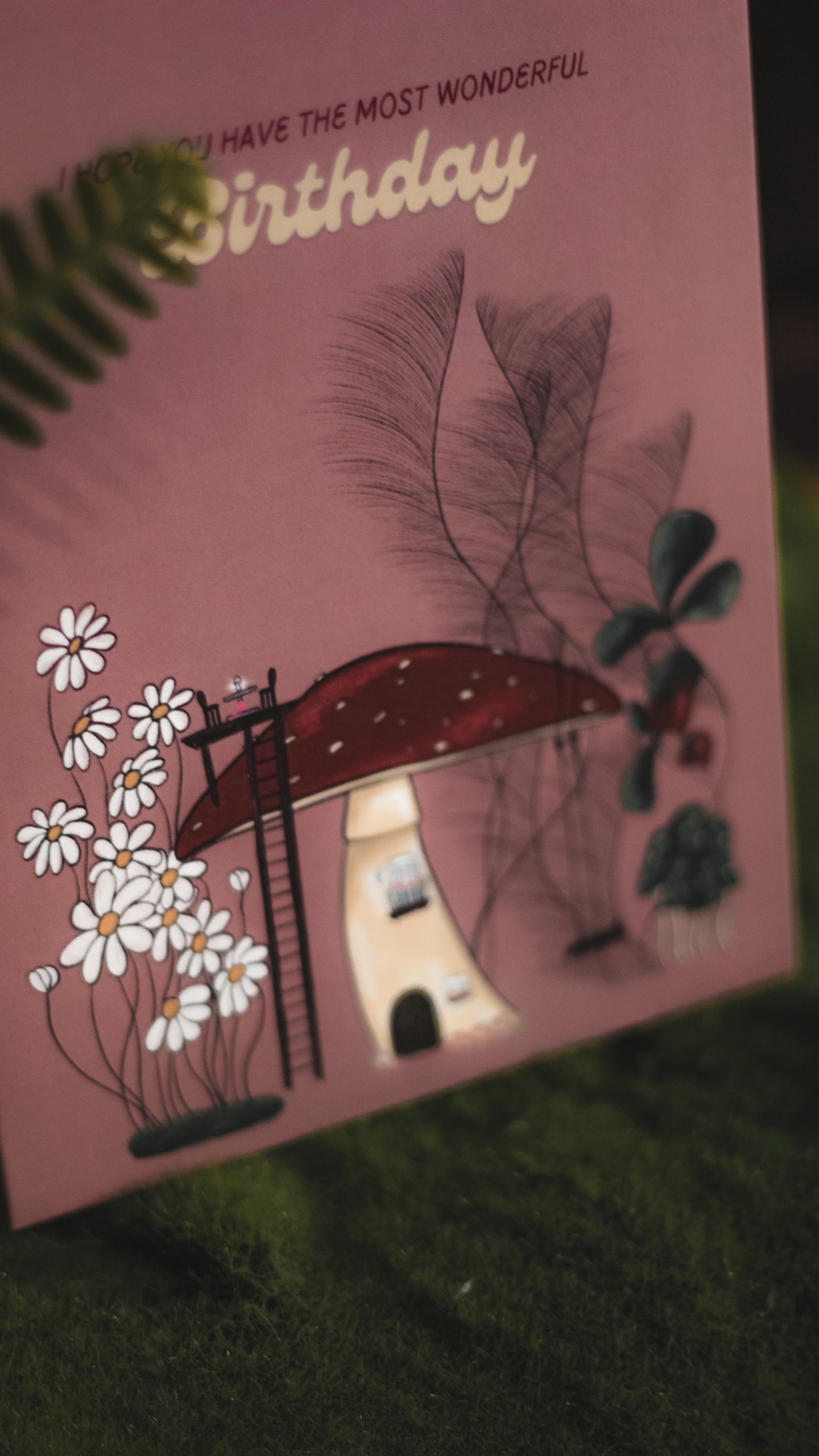 Birthday Card - Toadstool home
