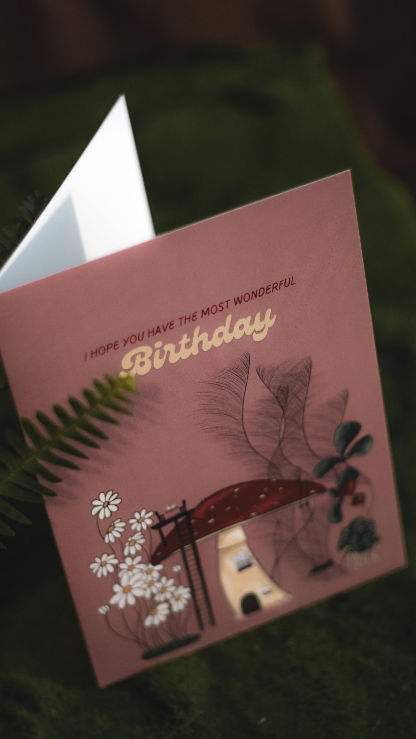 Birthday Card - Toadstool home
