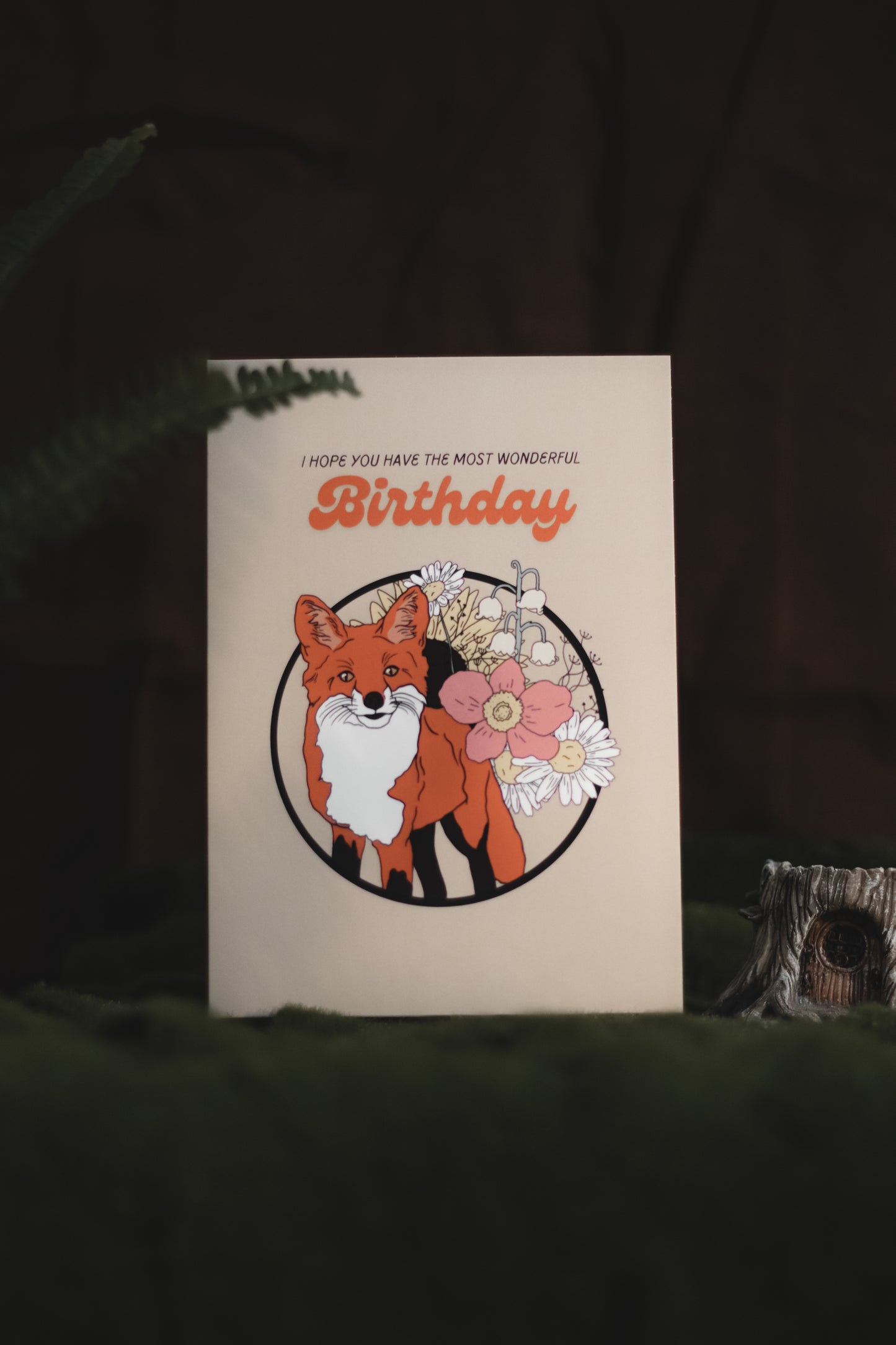 Birthday Card - Fox Florals