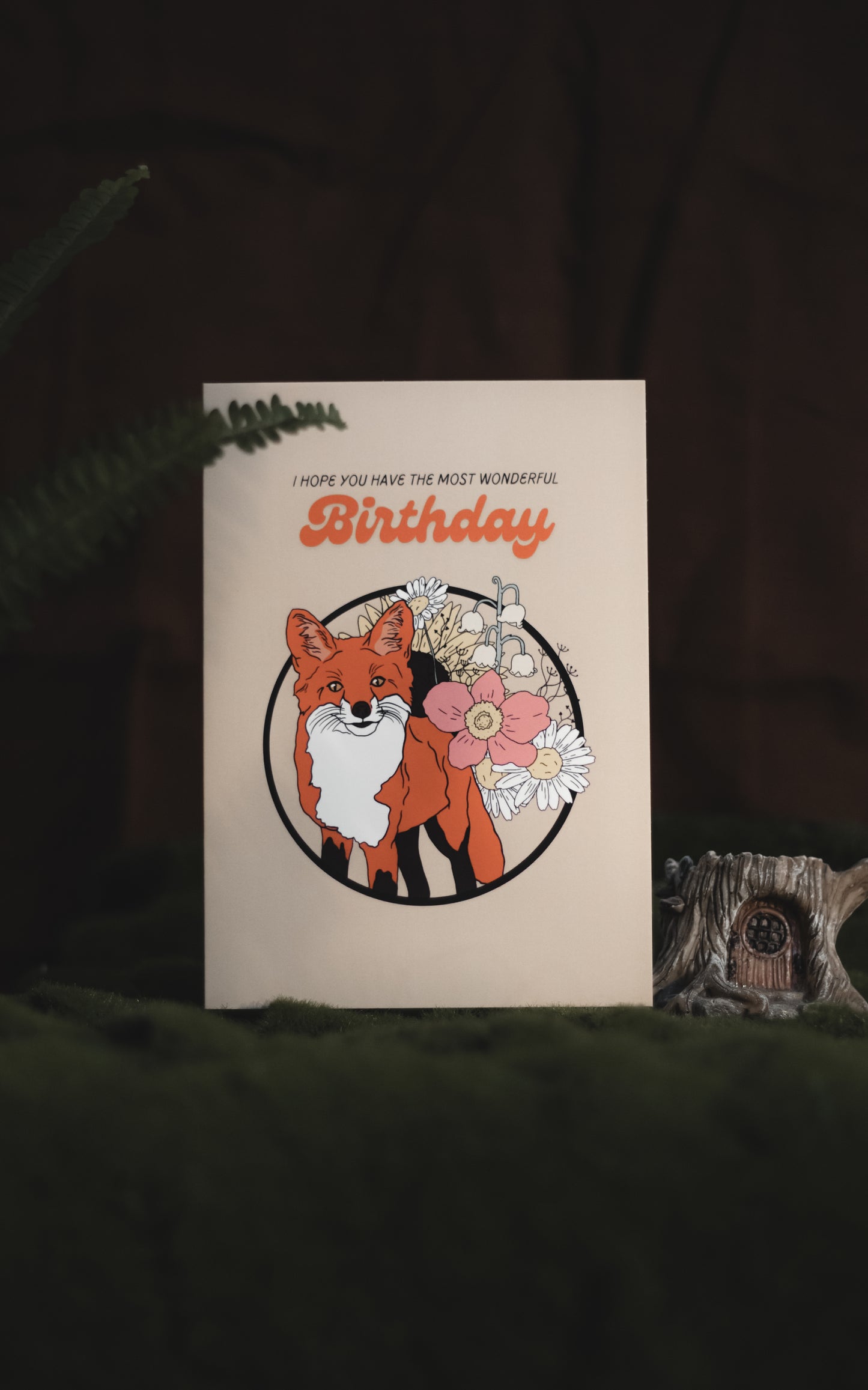 Birthday Card - Fox Florals